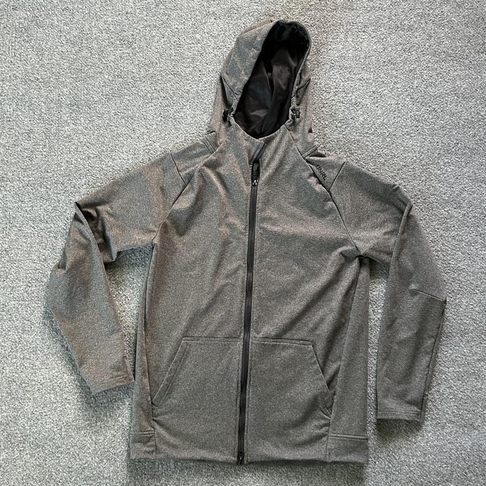 UNRL Jacket Mens Small Gray Hoodie Full Zip Performance Stretch Athletic Outdoor